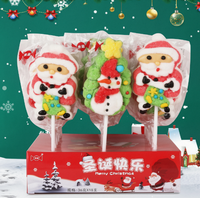Bonbons en forme de sucette de Noël de 36 g, bonbons en forme de Père Noël et de bonhomme de neige, boîte de bonbons pour enfants, 18 bâtonnets
