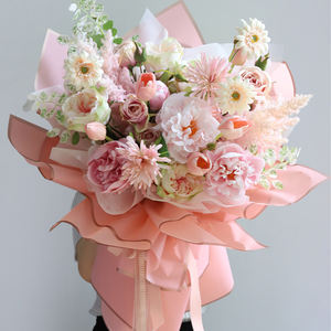 Papel <span class=keywords><strong>de</strong></span> envoltura <span class=keywords><strong>de</strong></span> flores <span class=keywords><strong>de</strong></span> borde dorado rosa, marco <span class=keywords><strong>de</strong></span> plástico impermeable, película <span class=keywords><strong>de</strong></span> papel para ramos, 20 hojas, otoño en Color - Product Image 4