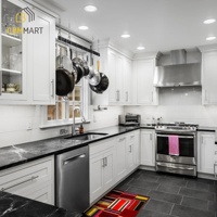 CBMMART Meubles modernes haut de gamme, armoires de cuisine en bois MDF mélaminé vert Shaker personnalisées, ensemble d'armoires de rangement