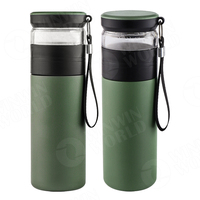 Bouteille d'eau Portable à Double paroi en acier inoxydable 450 sans BPA, facile à torsadé, 304 ML, 2 pièces, séparation pour brassage de thé