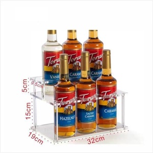Rak Penyimpanan Bertingkat dari Akrilik Transparan untuk Botol Sirup, Botol Anggur, Stoples Rempah, Rak Pajangan Meja untuk Dapur, Bar, Kafe - Product Image 5