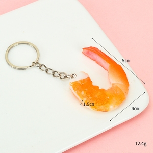 Porte-clés créatif en forme de crevette, amusant, en plastique, réaliste, accessoires de sac, breloque de sac, porte-clés homard - Product Image 5