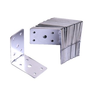 Soporte de Esquina de Hierro Engrosado de 5 Orificios, 1.6MM, Galvanizado con Zinc Blanco, Conector para Estantes de Muebles y Gabinetes - Product Image 1