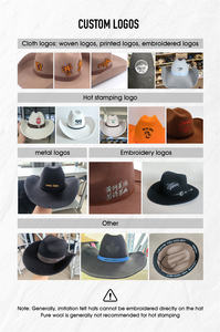 Logo en métal personnalisé hommes feutre hommes Designer femme Denim en vrac Western Jazz Cowboy Cowgirl chapeau pour hommes filles fête <span class=keywords><strong>Concert</strong></span> - Product Image 4