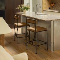 Tabouret de bar au design moderne et minimaliste, chaise simple et créative avec dossier en acier, banc confortable, personnalisation possible