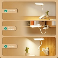 Lampe de lecture de bureau LED rechargeable à clipser, 500 mAh, pour la protection des yeux, vente en gros