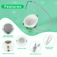 Downlight LED Comercial 5CCT Regulable de 6 Pulgadas 26W 22W 16W IP54, Foco LED Empotrable para Techo