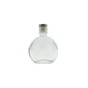 Botellas Redondas Transparentes Reutilizables Personalizadas de 50 ml, 100 ml, 200 ml, Venta al por Mayor, con Tapón para Vino - Product Image 1