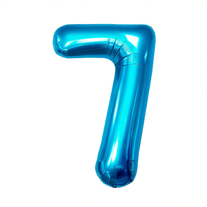 Globo de Fiesta con Número 7 Azul de 100 cm, Metalizado, para Decoración de Fiestas de Cumpleaños - Product Image 2