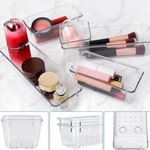 Set Organizer Cassetto Multifunzionale Trasparente <span class=keywords><strong>per</strong></span> Cucina, Spezie e Posate, Modulare e Impilabile - Product Image 2