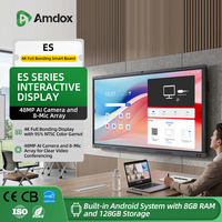 Pizarra Interactiva Amdox ES 4K con 40 Puntos Táctiles, Cámara IA de 48MP, 8 Micrófonos, Android 8GB 128GB para Aula