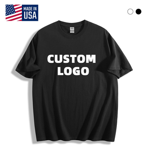 T-shirts personnalisés fabriqués aux États-Unis votre propre marque 100% coton sérigraphie 3D strass en relief Chenille broderie T-shirt T-Shirt - Product Image 1