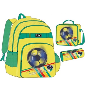 Mochila Impermeable Personalizada con Estampado de Jugadores de Fútbol, <span class=keywords><strong>Juego</strong></span> de 3 Piezas para Niños, Mochilas Escolares de 16 Pulgadas con Lonchera y Estuche para Lápices - Product Image 3