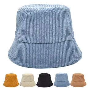 Custom Logo Corduroy Fisherman Hat Women's Autumn Winter Warm Breathable <b>Large</b> Brim Sunshade Foldable Small Batch Casual Cap - Product Image 1