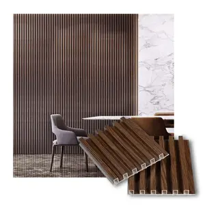 Panel de pared compuesto de madera de bambú para interiores de alta calidad, paneles estriados de revestimiento Interior, Panel de pared de PVC WPC para Decoración