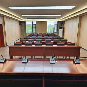 Ensemble table et chaises de conférence Zhuo Mu Anbang 1,2 m en placage de bois massif, mobilier de salle de réunion - Product Image 2