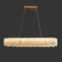 Lustre nordique moderne simple et luxueux, luminaire suspendu personnalisé en albâtre espagnol naturel pour îlot de cuisine, salon, bar, salle à manger