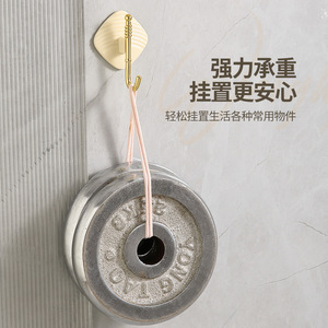 Modern Luxury Wall <b>Hooks</b> Brass Square Plastic <b>Bathroom</b> Mounting Durable Design For Storage - Product Image 3