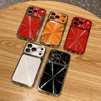 Casing Ponsel Akrilik Aurora Mewah Baru untuk 18/17/16/15/14/13 Pro Max dengan Desain Laser Cut Anti Benturan & Pelindung Lensa