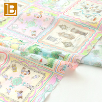 BILU Faible MOQ Tissu 100% Coton Personnalisé à Impression Numérique Motif Dessin Animé pour Vêtements d'Enfants