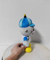 Peluche chat mignon gris, jouet en peluche pour bébé, personnalisable, échantillon gratuit, usine de jouets pas chers