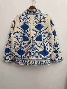 Indian Ethnic <b>Velvet</b> Suzani Jacket Hand Embroidery Floral Kashmiri Style <b>Coat</b> <b>Women</b> Bohemian Artisan Outerwear Wholesale - Product Image 2