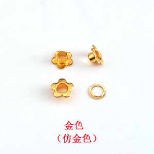 Golden Flower Shaped Eyelets Copper Plated Anti Rust For Bags And Clothing Accessories - Product Image 1