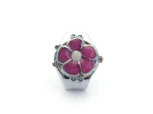 Relojes de Anillo con Forma de Flor, Acero Inoxidable, Estilo Italiano, Cuarzo Romano, Reloj de Dedo, Regalo para Mujeres - Product Image 3