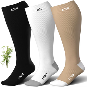 Calcetines de Compresión de Bambú Natural con Gradiente de 20-30 mmHg, Calcetines de Compresión de Bambú Suaves Antibacterianos para la Hinchazón y las Venas Varicosas - Product Image 1