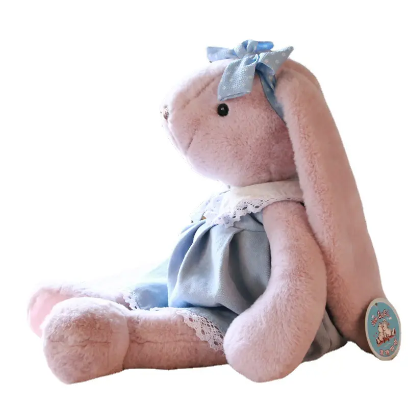 Sevimli kız etek tavşan peluş oyuncak elbise tavşan bebek hediye toptan çocuk oyuncakları
