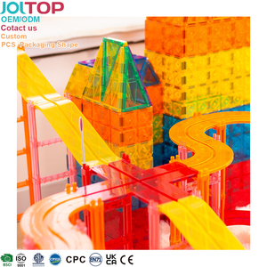 JOJTOP 2024 nueva gran oferta OEM ODM personalizado <span class=keywords><strong>100</strong></span> Uds anillo magnético pista coche y juego de bloques de construcción juguetes educativos para niños - Product Image 3