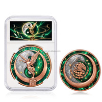 Pièce de collection en cuivre AVDP .999 de 1 oz, Mexique, Victoire Ailée, colorée, en relief 3D, commémorative, pièce ronde de 1 oz dans une boîte de protection