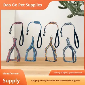 Fabricante al por mayor suministro acolchado de nailon sólido moda reflectante arnés de pecho estilo correa de perro con cintas para perros pequeños - Product Image 2