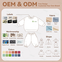 Kaos Sweater Anak Laki-Laki Musim Dingin OEM Katun Organik, Logo Custom, Lengan Panjang, Grosir, Baju Anak Bergaris