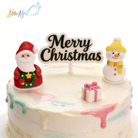Figuras Comestibles de Papá Noel y Muñeco de Nieve Navideños Personalizados al por Mayor, Adornos 3D para Decoración de Pasteles