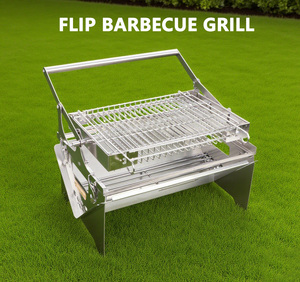 Custom Barbecue Grill Wood <strong>Charcoal</strong> <strong>and</strong> <strong>Gas</strong> <strong>BBQ</strong> Fire Pits Grill Outdoor Camping Flip <strong>BBQ</strong> Grill Set - Product Image 3