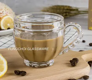 3.7oz 200ml transparent latte engraved insulated coffee hot tea serving glass mug cup