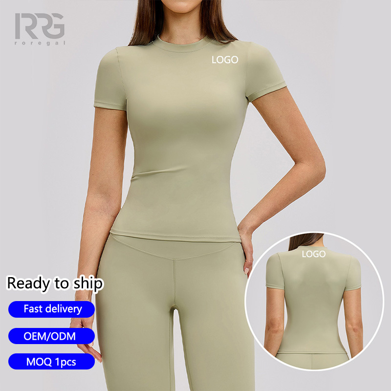 Spring T-shirt Quick-drying Yoga Wear Short-sleeved Cover-up Outdoor Running Sports Short-sleeved Women's Fitness Top