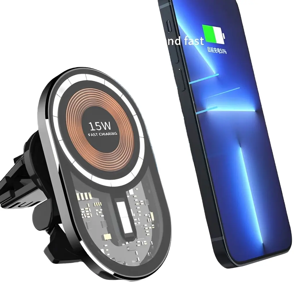 15W wireless car charger Fast Chargers 360 rotation magnetic Phone Holder mount Magnetic Car Wireless Charger for phone