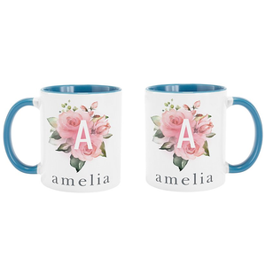 Flor floral Taza inicial personalizada Taza <span class=keywords><strong>de</strong></span> café <span class=keywords><strong>de</strong></span> cerámica para el día <span class=keywords><strong>de</strong></span> <span class=keywords><strong>la</strong></span> <span class=keywords><strong>madre</strong></span> - Product Image 3