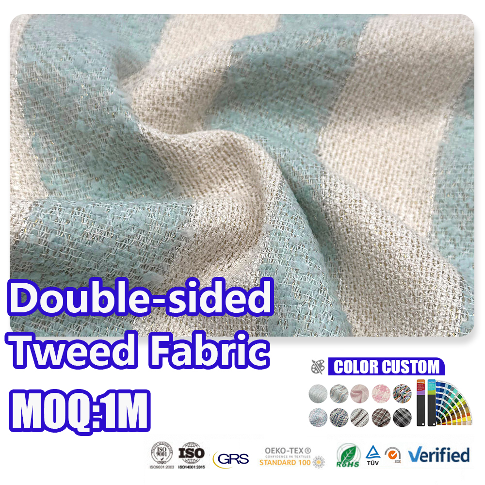 Luxury Chenille Woven Curtain Fabric, Textured Stripe Upholstery Material For Living Room And Hotel Use Tweed Fabric