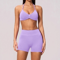 Haut de yoga sans manches pour femme en nylon/spandex respirant, séchage rapide, taille haute, effet ventre plat et fessier galbant