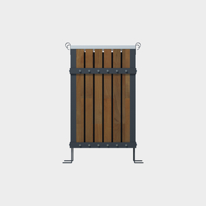 Cenicero de Metal y Madera BDB, Cubo de Basura para Exteriores con Patas - Product Image 2