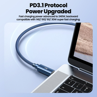 Kabel Pengisian Cepat USB-C Toocki 240W dengan TPE & Anyaman Nilon untuk Ponsel & Tablet IOS 2m