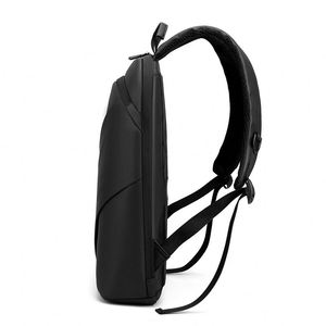 Sac à dos d'ordinateur quotidien noir durable personnalisé en polyester et nylon, respectueux de l'environnement, fabriqué en usine BSCI, sac à dos décontracté pour le sport - Product Image 4
