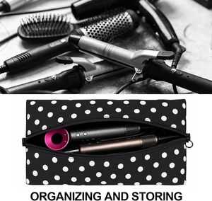 Sac de transport grande capacité à pois pour outils capillaires, pochette de rangement cosmétique de voyage compatible avec sèche-cheveux et <span class=keywords><strong>lisseur</strong></span> - Product Image 2