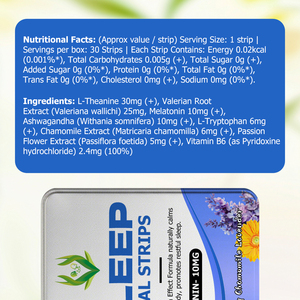 Tiras Orales para Dormir de Marca Privada con Calmante de Manzanilla y Lavanda, con Melatonina para Mejorar la Calidad del Sueño - Product Image 2