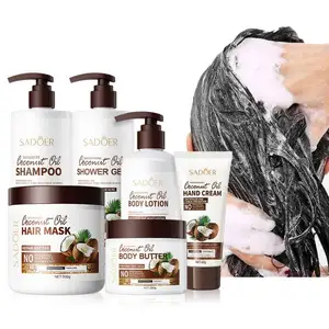 OEM/ODM Herbal Coconut óleo série Body wash gel de banho hidratante nutritivo Reparação suave cabelo condicionador Hair care set