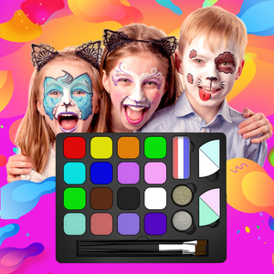 สีเพ้นท์ใบหน้าสำหรับเด็กใช้น้ำทาหน้าพร้อมกลิตเตอร์ - Product Image 2