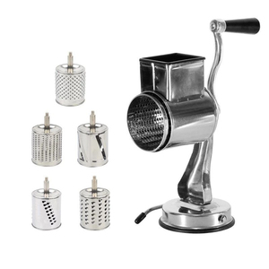 Outils de cuisine multifonctionnels 5 en 1 Râpe à <span class=keywords><strong>fruits</strong></span> en acier inoxydable Trancheuse Déchiqueteuse Coupe-<span class=keywords><strong>légumes</strong></span> rotative avec ventouses - Product Image 4